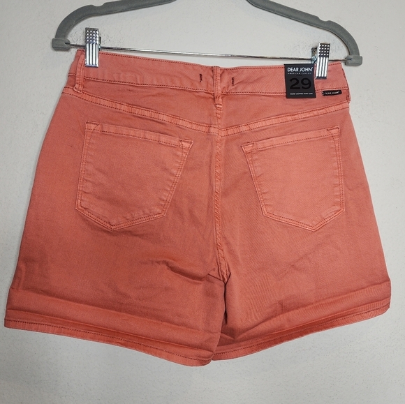 NWT Dear John Soft Stretch Denim Chalk Pink Orange Terracotta Shorts. Size 29. - Picture 11 of 16